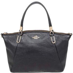 Vintage Coach Kelsey Black Pebbled Leather Women's Satchel Bag Crossbody
